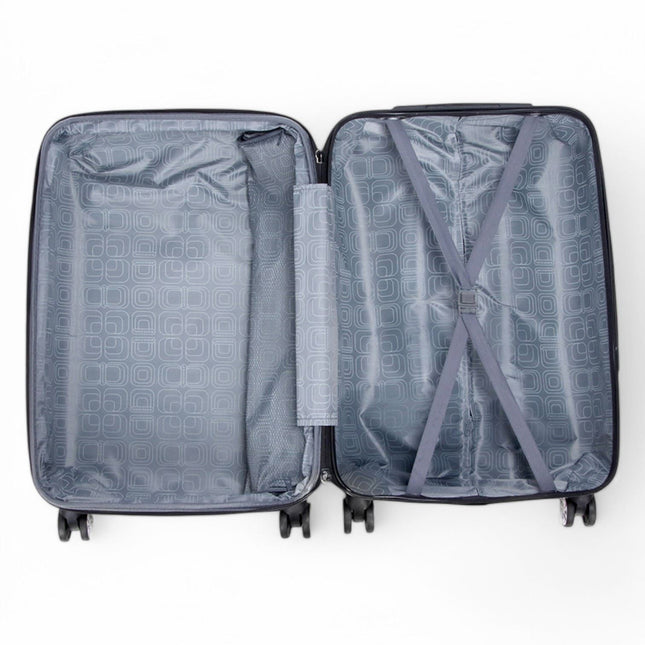 Strong Expandable Hard Shell 8 Wheel Suitcase Set Print Luggage Cabin Travel Bag