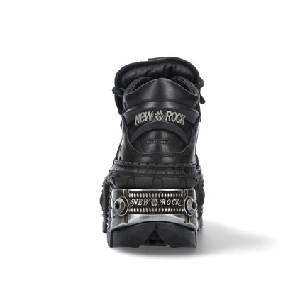 New Rock Leather Platform Ankle Boots-WALL106-S10
