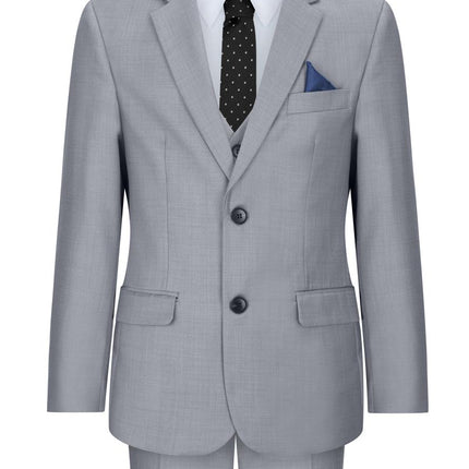 Boys 3 Piece Light Grey Classic Retro Suit