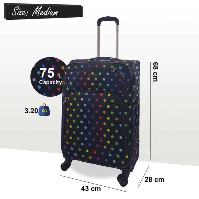Lightweight Print Suitcases 8 Wheel Luggage Travel Soft Bags Set