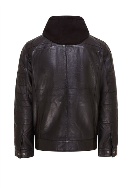 Mens Air Force Hooded Bomber Aviator Real Leather Flight Bomber Jacket