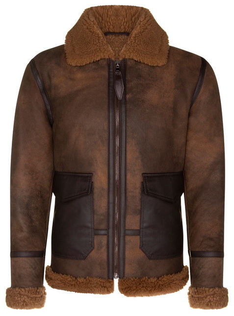 Mens Antique B3 Sheepskin Jacket-Aviles