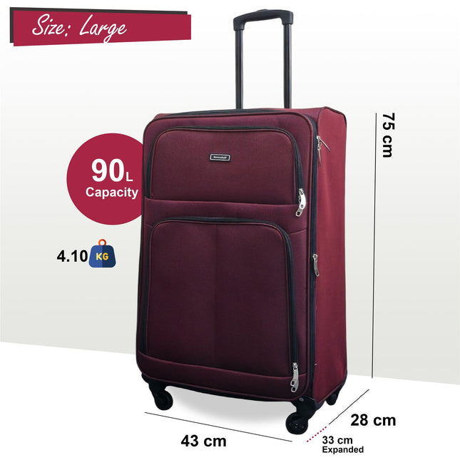 Expandable Soft Shell 4 Wheel Luggage Travel Cabin Suitcase Set Holiday Bags