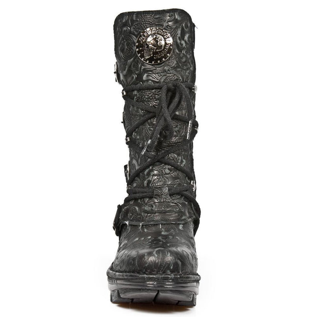 New Rock Ladies Floral Gothic Leather Boots- Neotr005-S25