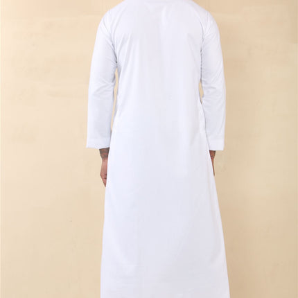 Men's White Thobe Arab Saudi Emirati Islamic Clothing Jubba Robe