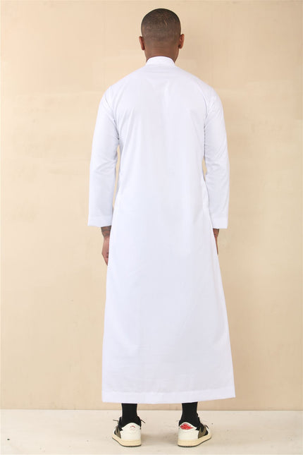 Men's White Thobe Arab Saudi Emirati Islamic Clothing Jubba Robe