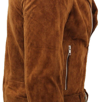 Mens Goat Suede Leather Brando Biker Jacket-Melbourne