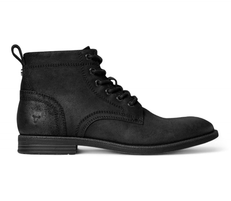 Windsorsmith Mens Black Leather Casual Chukka Ankle Desert Boots - Sebastien