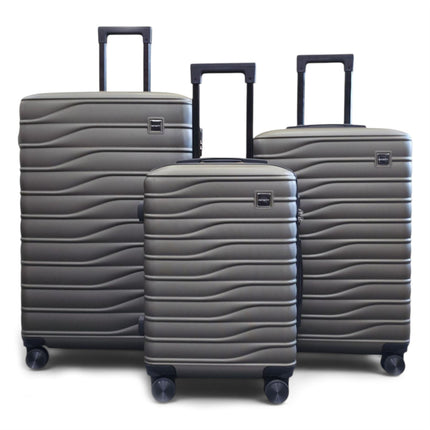 Hardshell Coffee Suitcase Set Robust 8 Wheel Luggage Cabin Case Bag