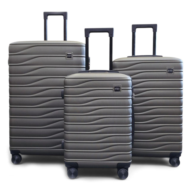 Hardshell Coffee Suitcase Set Robust 8 Wheel Luggage Cabin Case Bag