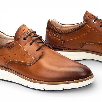 Pikolinos Men's Brown Leather Lace-Up Sneaker Trainers Shoes - Manacor