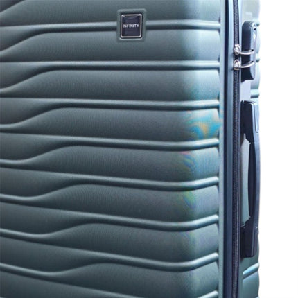 Hardshell Green Suitcase Set Robust 8 Wheel Luggage Cabin Case Bag