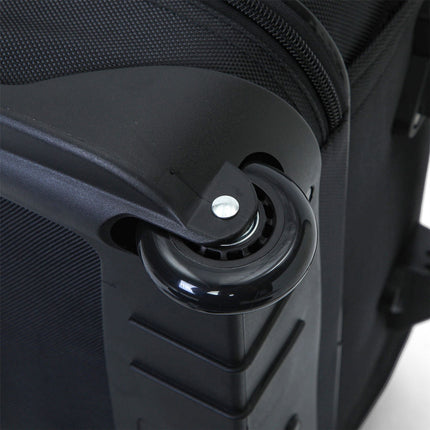 17" Black Wheeled Laptop Briefcase 1680D Polyester 4 Wheel Business Bag