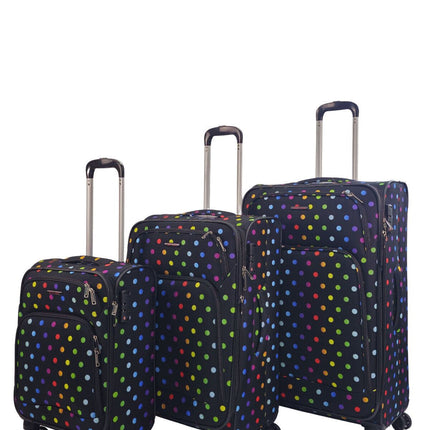 Lightweight Print Suitcases 8 Wheel Luggage Travel Soft Bags Set