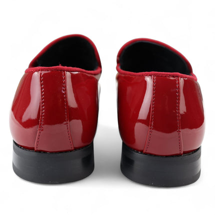 Men’s Smart Red Loafers Leather Lined Velvet Slip-On Shoes