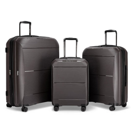 Expandable Hard Shell PP 8 Wheel Luggage Travel Cabin Holiday Bags Suitcase Set