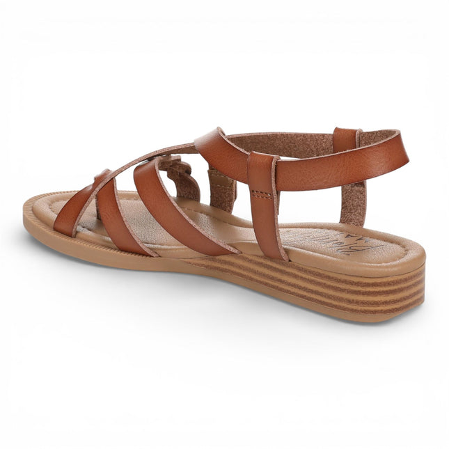 Blowfish Malibu Women's Scotch Tan Micro Wedge Strappy Sandals - April