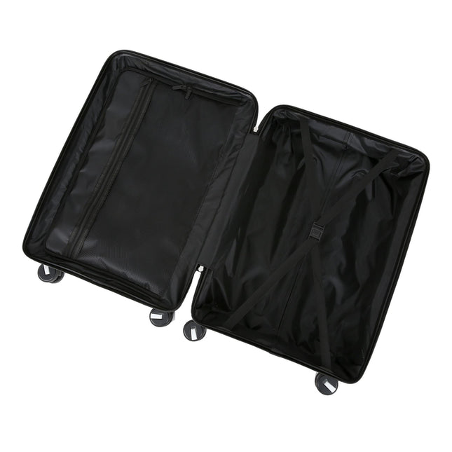Dual 4 Wheel Robust Lightweight TSA Hard Shell Suitcase Luggage Travel Bags Set
