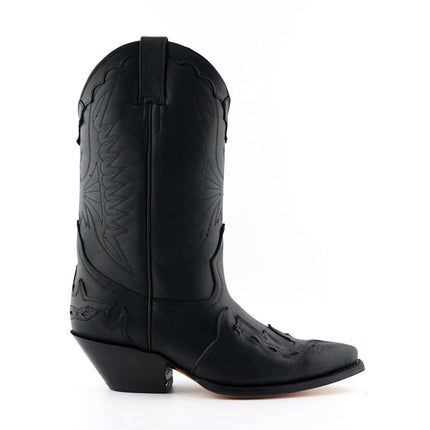 Grinders Unisex Black Leather Cowboy Boots-Arizona Hi