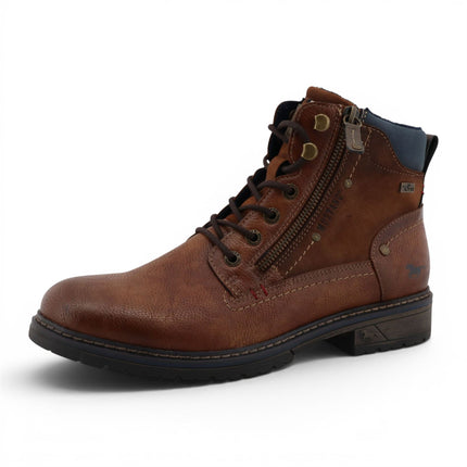 Mustang Men's Brown Faux Leather Winter Lace-Up Ankle Boots - M0031006