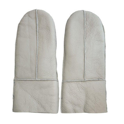 Infinity Leather Womens Grey Genuine Real Sheepskin Mittens Warm Gloves