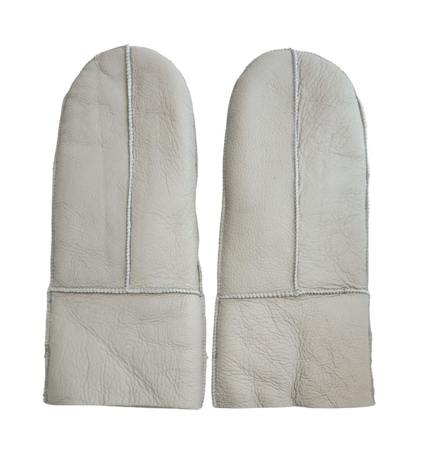 Infinity Leather Womens Grey Genuine Real Sheepskin Mittens Warm Gloves