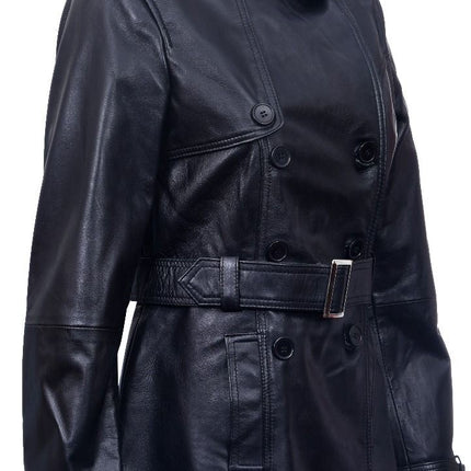 Womens Nappa Leather Trench Coat-Mosul