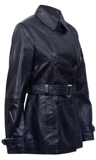 Womens Nappa Leather Trench Coat-Mosul