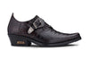 Men's Brown Croc Leather Cuban Heel Winklepicker Boots Tc