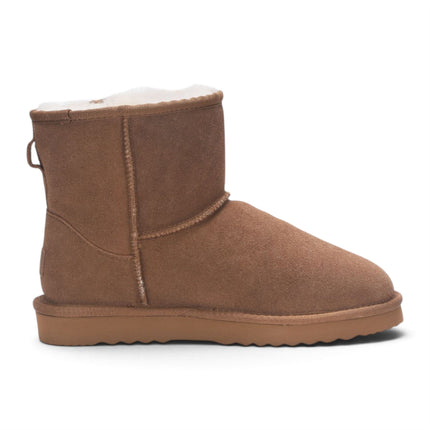 Men's Chestnut Tan Real Sheepskin Suede Winter Ankle Boots - Harbour
