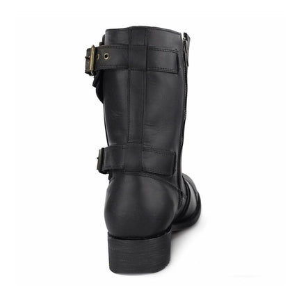Grinders Mens Black Leather Cowboy Boots - Route 66