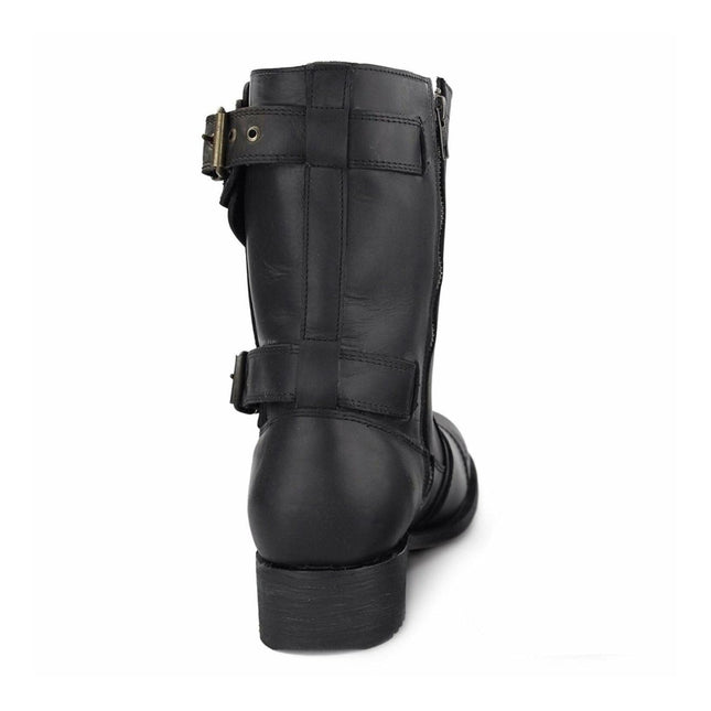 Grinders Mens Black Leather Cowboy Boots - Route 66