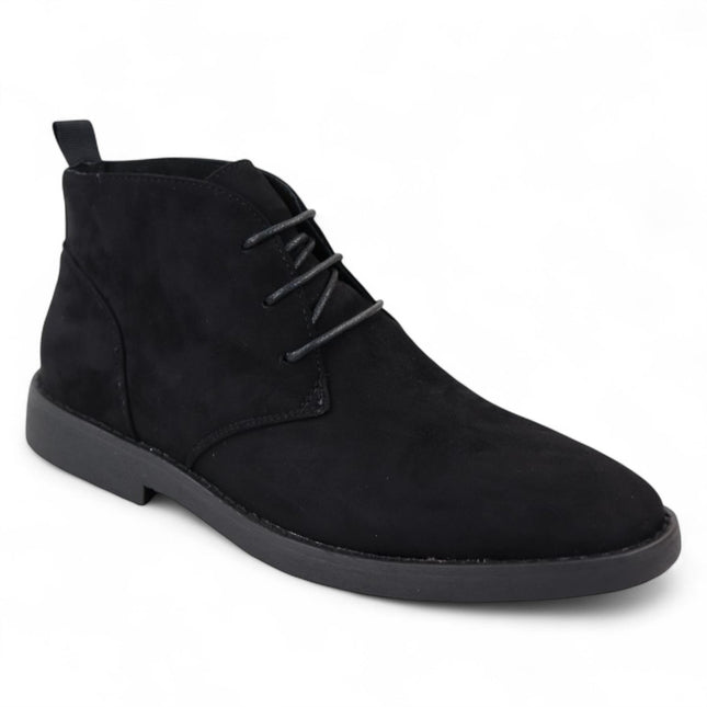 Men's Black Premium Desert Style Suede Chukka Boots