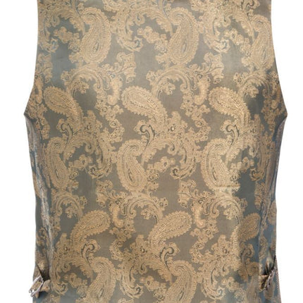 Marc Darcy Mens Tan Brown Tweed Waistcoat Peaky Blinders Check Wool Herringbone
