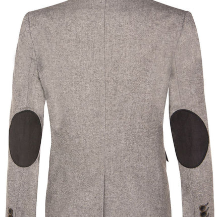 Womens Tweed 1920s Herringbone Light Grey Blazer