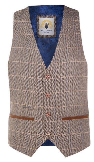 Mens 3 Piece Blue Tweed Vintage Suit