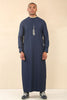 Men's Blue Thobe Arab Saudi Emirati Islamic Clothing Jubba Robe