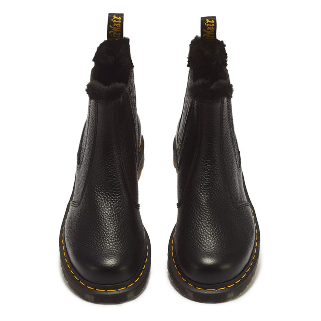 Dr Martens 2976 Leonore II Black Fur Lined Chelsea Boots - 41416001