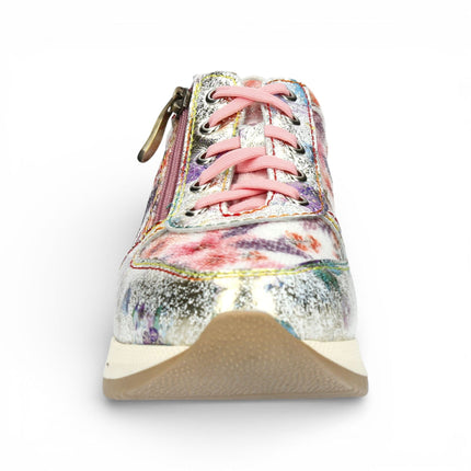 Laura Vita Women's Gycmo 58 Green Floral Leather Trainers Sneaker Shoes