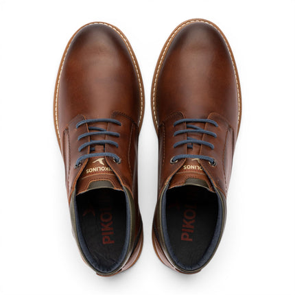 Pikolinos Men's Brown Leather Lace-Up Ankle Smart Boots - Berna