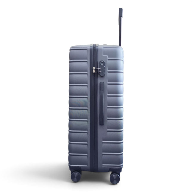 Hardshell Charcoal Grey Suitcase Set Robust 8 Wheel Luggage Cabin Case Bag