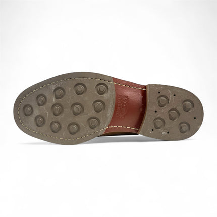 Chapman & Moore Men's Brown Leather Derby Brogue Oxford Dress Shoes