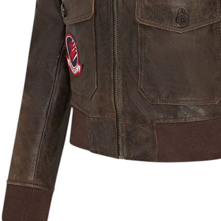 Women's A2 Top Gun Leather Bomber Jacket-Sunbury