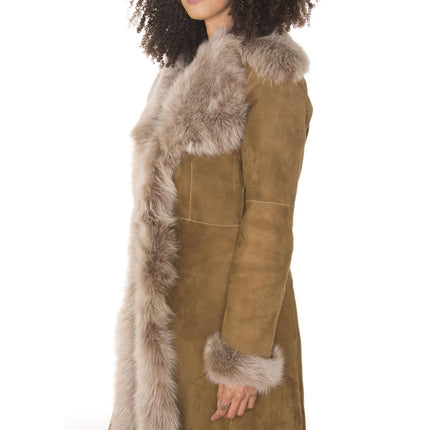 Womens Toscana Sheepskin Suede Trench Coat-Tbilisi
