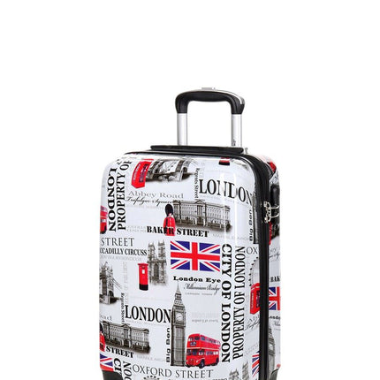 Hard Shell Printed Cabin 36 x 48 x 20 cm Suitcase Luggage Suitable for Easyjet, Ryanair