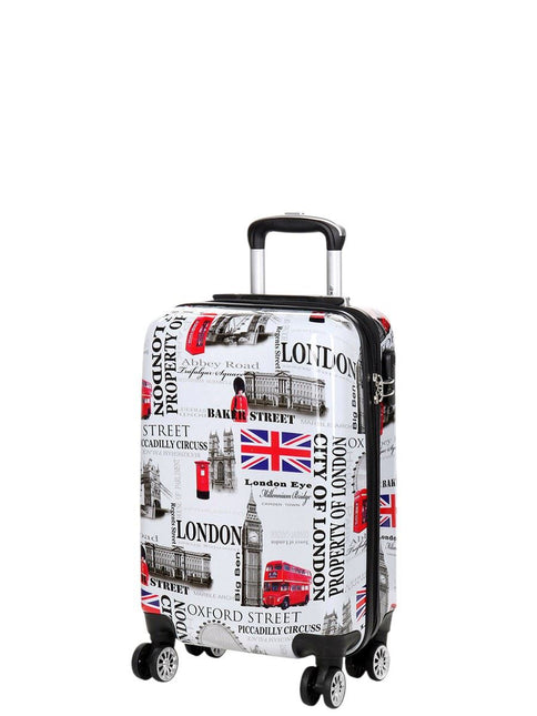 Hard Shell Printed Cabin 36 x 48 x 20 cm Suitcase Luggage Suitable for Easyjet, Ryanair