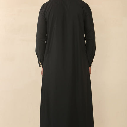 Men's Black Thobe Arab Saudi Emirati Islamic Clothing Jubba Robe