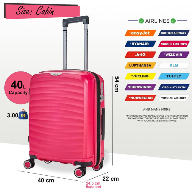 Sunwave Hard Shell Luggage Suitcase Set