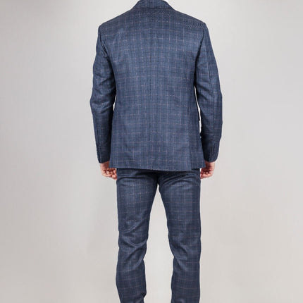 Mens IM2 Classic Plain Blue 3 Piece Suit