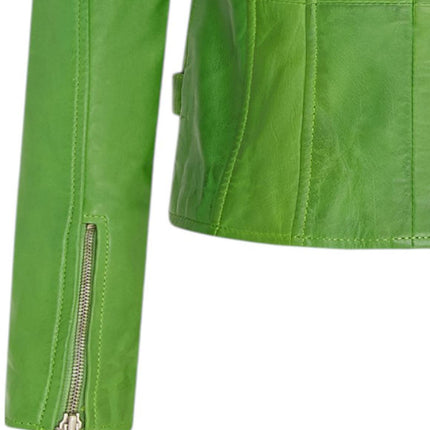 Womens Leather Brando Biker Jacket-Orlando